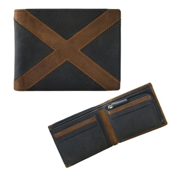 Mala Leather Saltire Scottish Flag Leather Coin Pocket Wallet