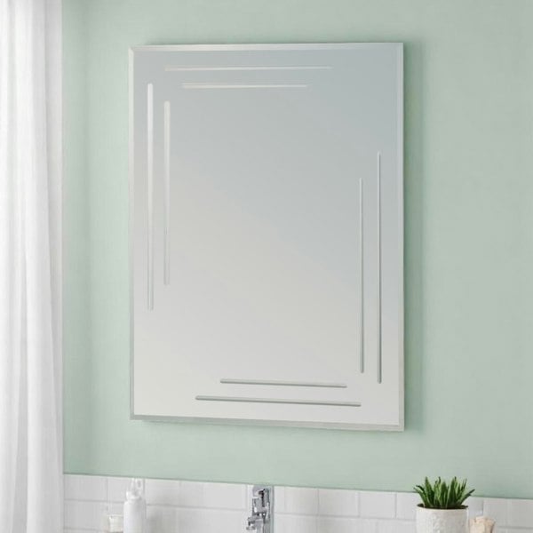 Showerdrape Chelsea Rectangular Wall Mounted Frameless Bathroom Mirror 60 x 45cm