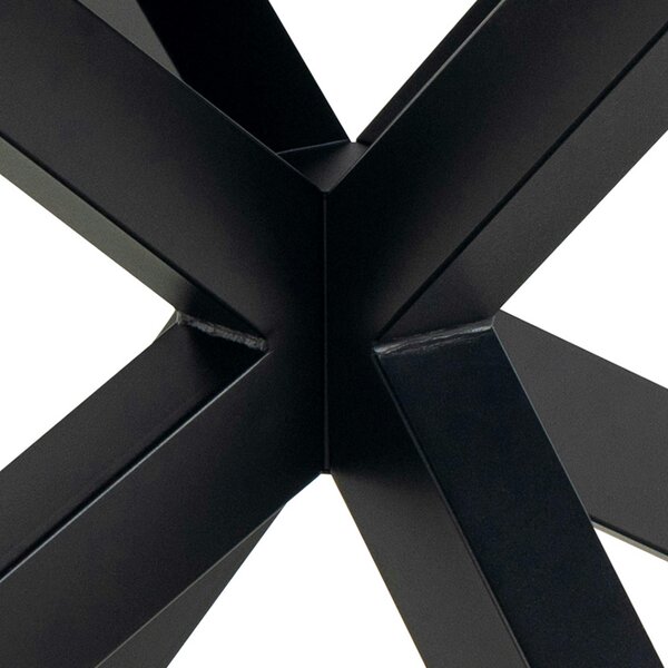 Wyld Haus Perth 200cm Black Ceramic Extendable Dining Table Industrial Black Metal Legs