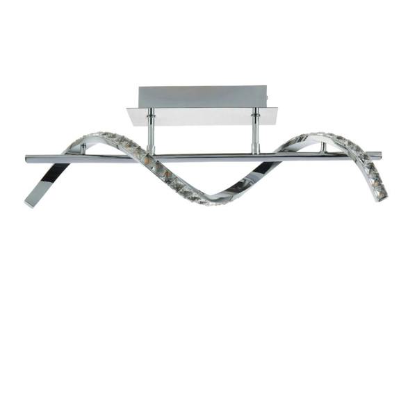 Pagazzi Lighting Hyde Chrome And Crystal Semi-Flush LED Ceiling Light