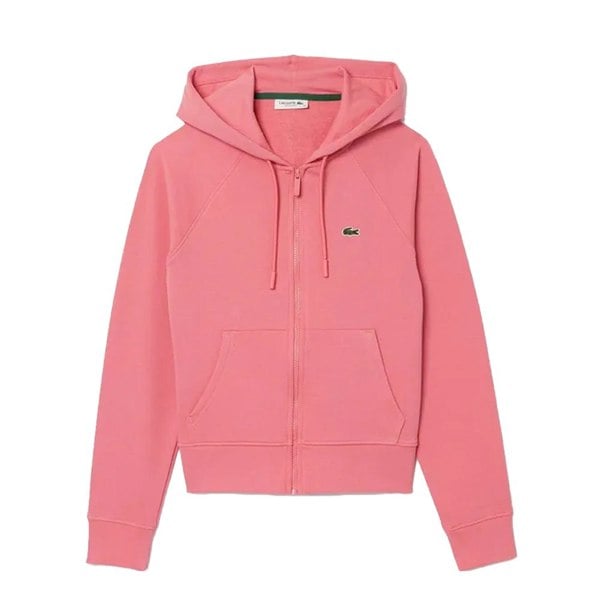 Lacoste Womens Fleece Full Zip Hoodie - Pink