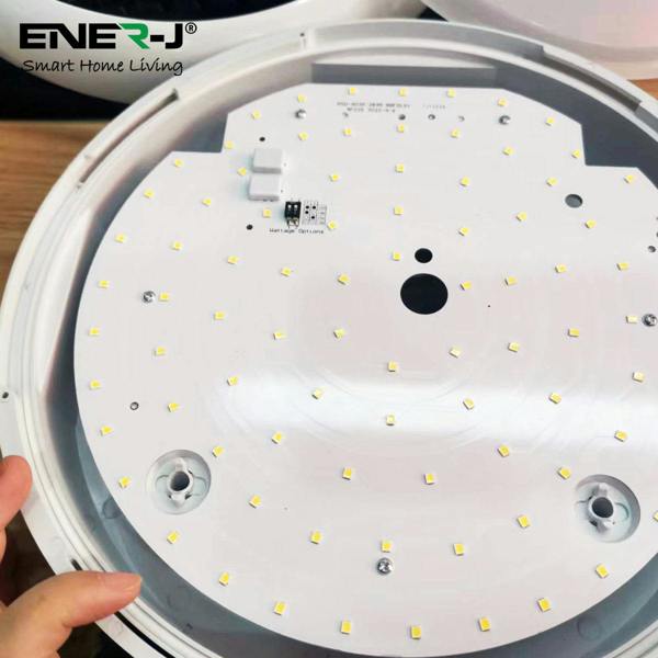 ENER-J ENERJ Superhero 9-in-1 LED Bulkhead, 12W/15W/18W Power Switchable, 3000K-6000K CCT, IP65 IK10 Impact-Resistant 320mm (Standard / Sensor)
