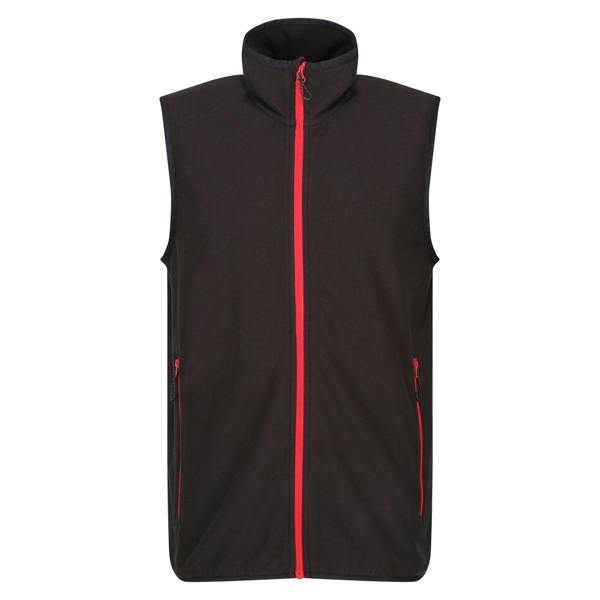 Regatta Professional Mens Fleece Gilet - Black/Classic Red - 