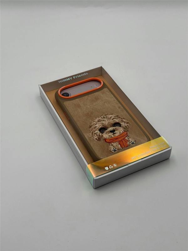 Nimmy Friends Nimmy Big Eye Cute Pet Poodle Dog Case with MagSafe for iPhone 17 Air 6.5" Brown Orange - N-XDY-IP17-AIR-04