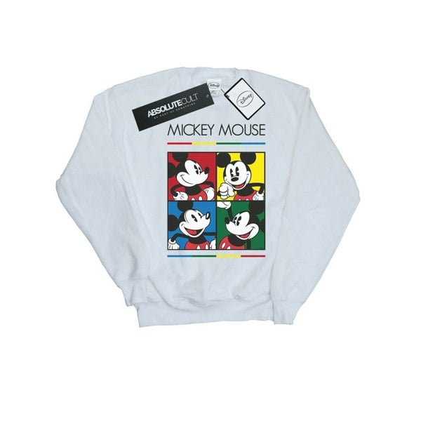 Disney Girls Mickey Mouse Square Colour Sweatshirt - White