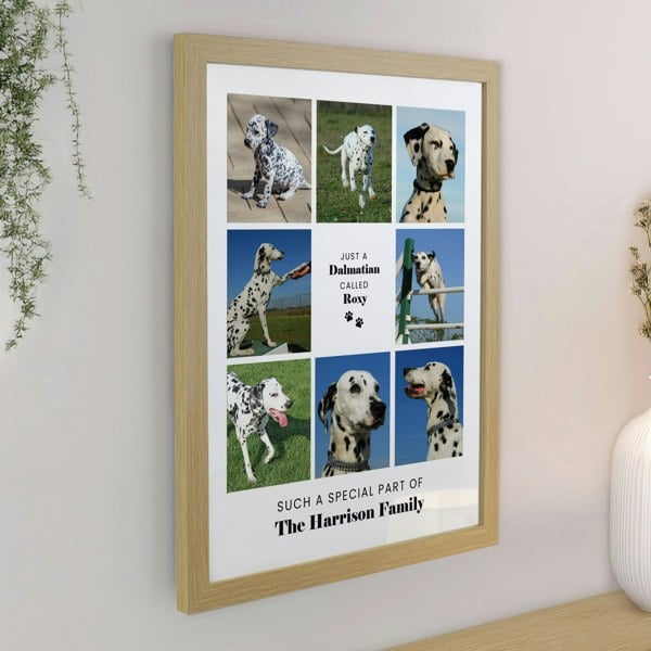 Personalised Memento Company Personalised Pet Multi Photo Upload Oak Framed Print