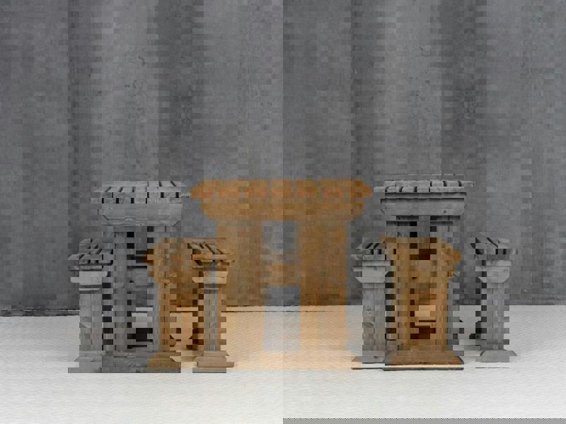 Yews Space-Saving Picnic Table and Benches Set – Rustic Finish Wooden Outdoor Dining Set for Gardens and Patios
