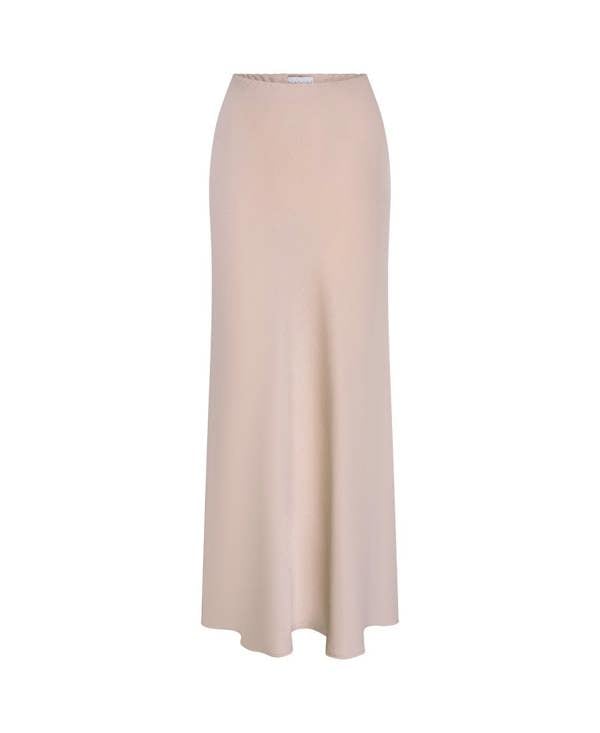 Cream Maxi Satin Skirt