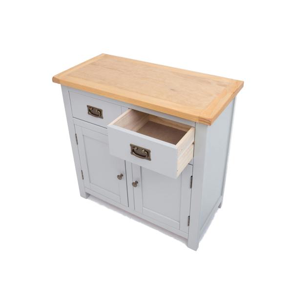 Cabinet Bits Argenta Light Grey 2 Drawer 2 Door Sideboard Brass Drop Handle