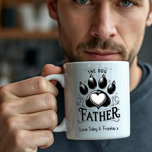 Personalised Dog Father Mug, Funny Dad Gift, Dog Lover Coffee Cup, Scotland UK
