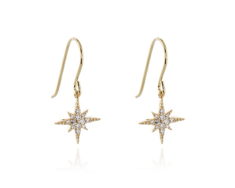 Cachet London North Star Gold French Wire Earrings