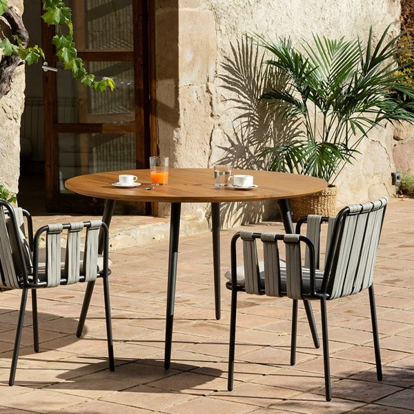 Artemis Outdoor Round Dining Table & Dining Chair, For Patio Garden-Weilai Concept-Style A Chair x 2 + 100cm Dining Table-Weilai Concept