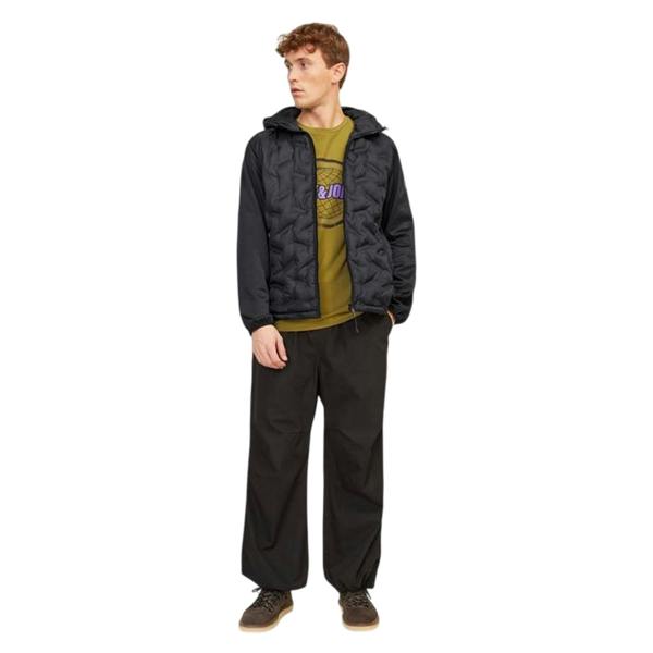 Jack And Jones Mens Hooded Hybrid Jacket - Black - 