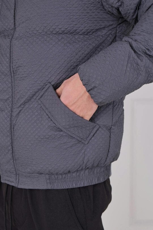 Quilted Puffer Jacket – Zip & Button Fasten