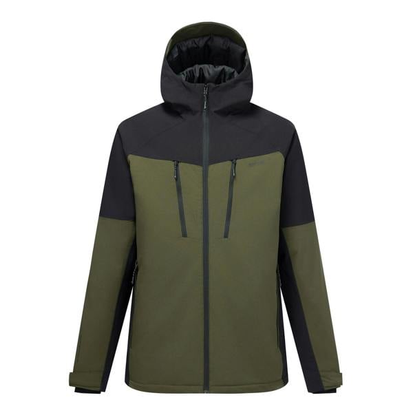 Regatta Mens Highton Two Tone Waterproof Stretch Insulated Jacket - Dark Khaki/Black - 