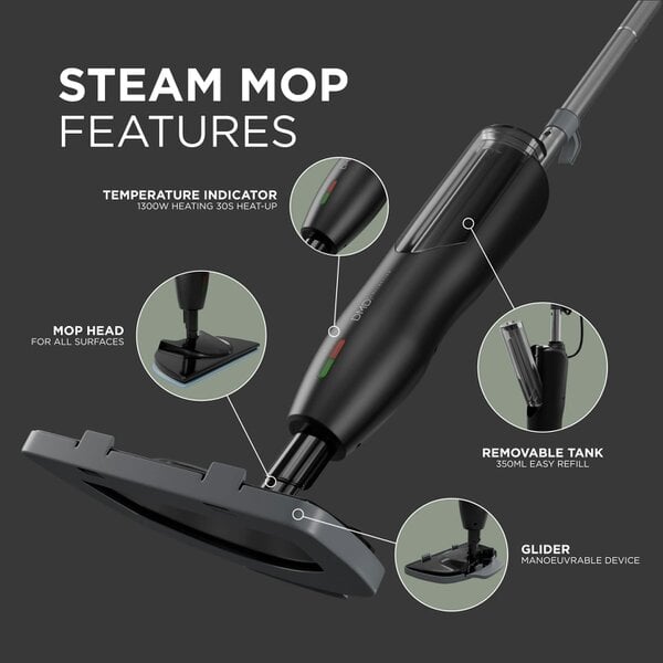 DMD Collective Steam Mop Floor Cleaner with Adjustable Steam Control for Tile, Laminate and Sealed Wood 1300W