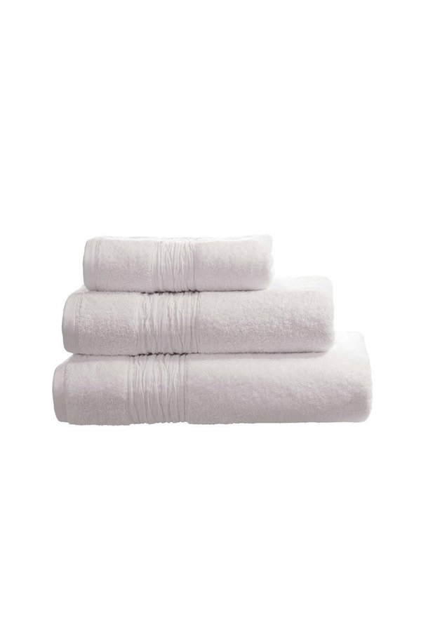 Lazy Linen Turkish Cotton With Linen Blend Insert Border 600gsm 4 Piece Towel Bale - White