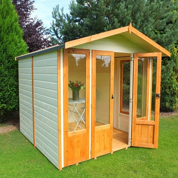 Shire Parham 7x7 12mm interlock Clad wooden Summerhouse - Best Shed