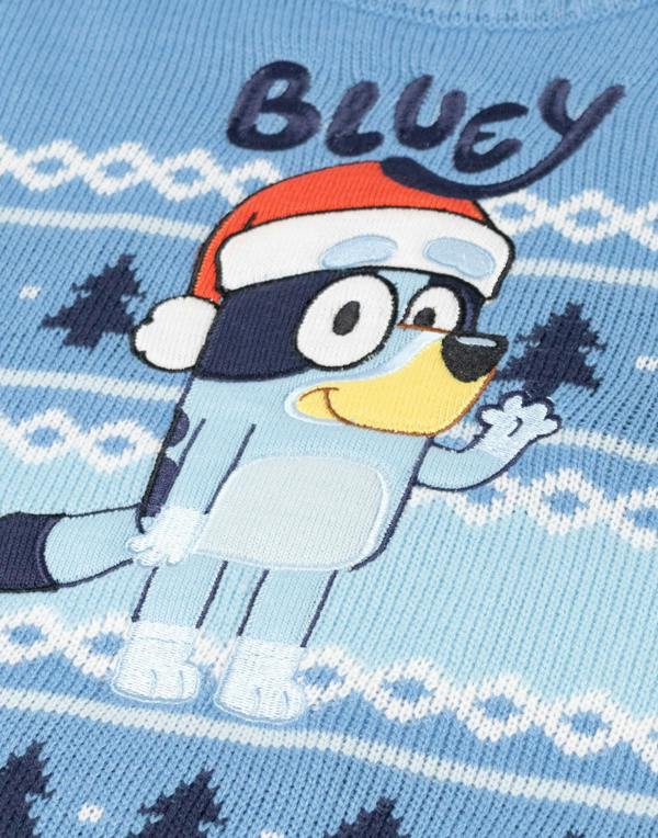 Bluey Boys Blue Character Christmas Jumper