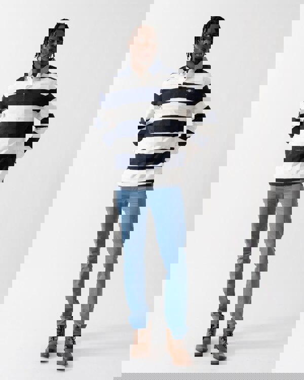 GANT Mens Regular Fit Chambray Stripe Heavy Rugger - 113 Eggshell