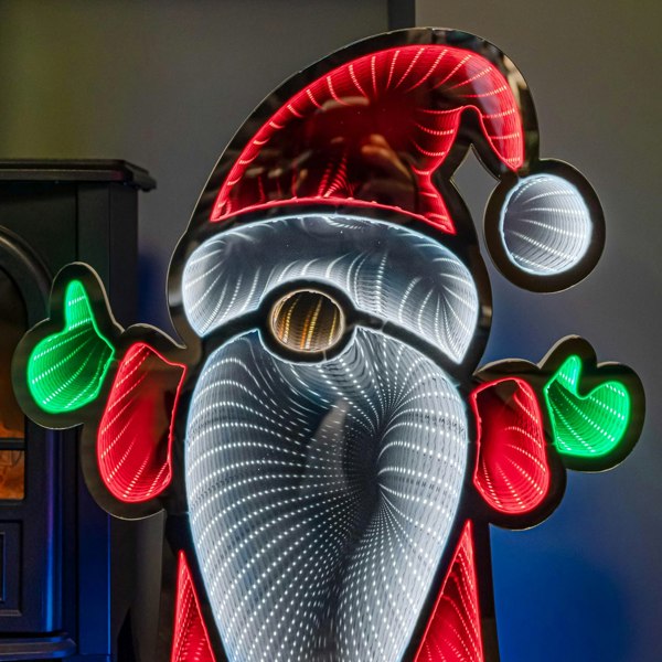 Samuel Alexander 60cm Infinity Christmas Santa on Metal Base with Multi-Coloured LEDs