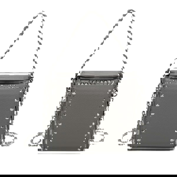 Kitise Studded Flap Crossbody Shoulder Bag Silver Tone Hardware