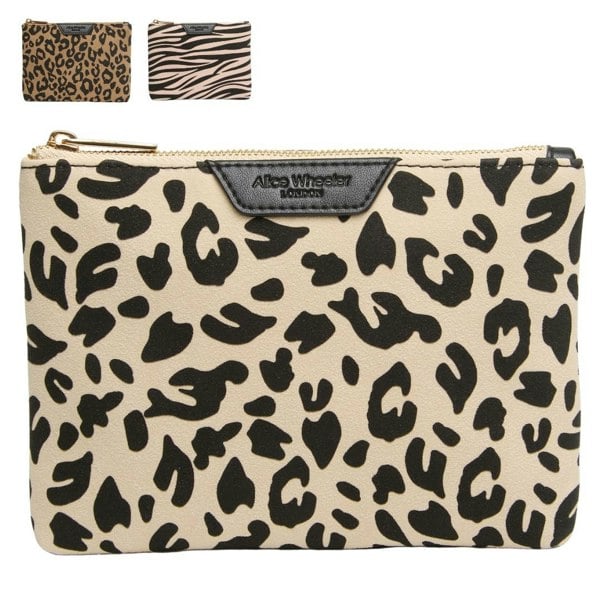 Alice Wheeler Animal Print Makeup Bag – Zebra or Leopard