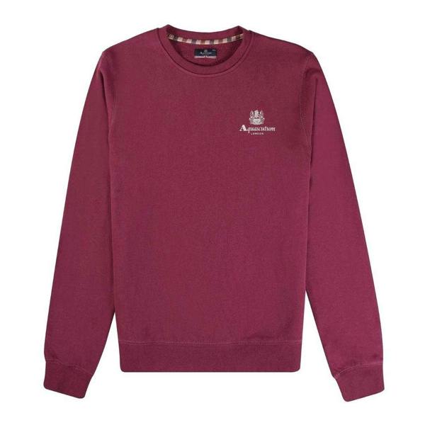 Aquascutum Unisex Adult Logo Active Sweatshirt - Burgundy
