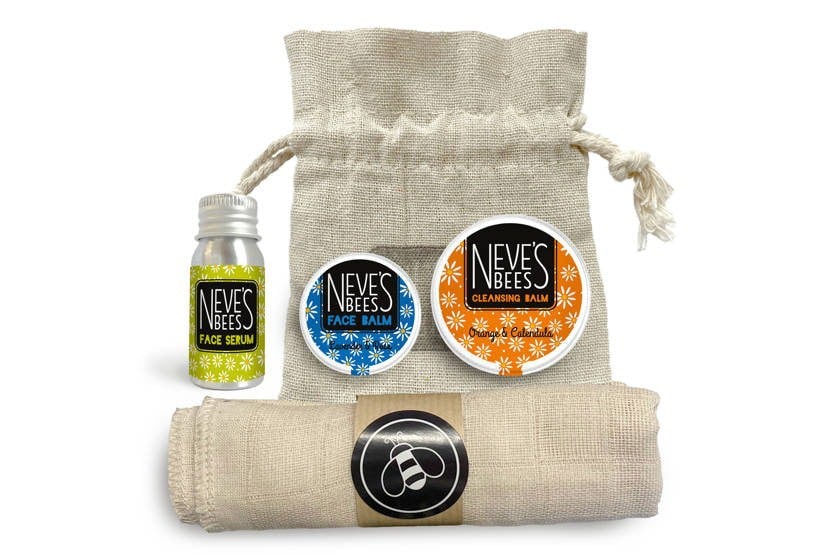 Natural skincare for face. Skincare minis set from Neve's Bees