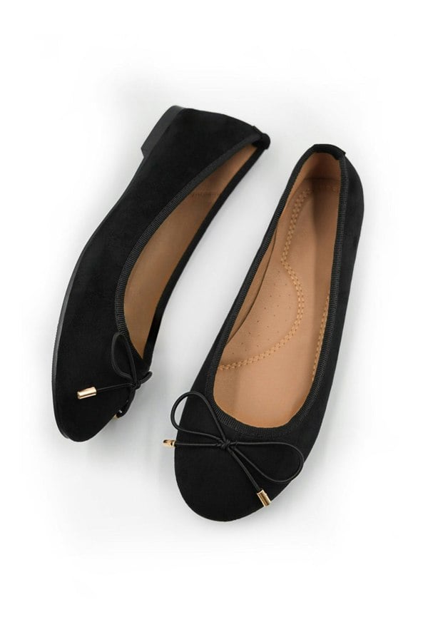 Where's That From Bexley Slip on Flat Pumps in Black Suede