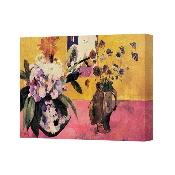 Benjamin Tate Design Impressionist Floral Still Life Canvas Print With Bright Flowers In Vases