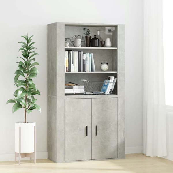 Berkfield Wall Cabinet Concrete Grey 80x33x80 cm Engineered Wood