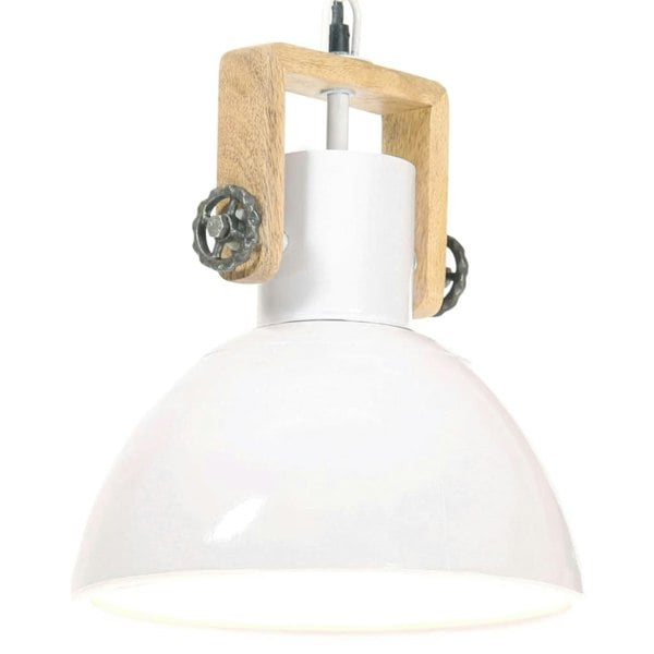 Berkfield Industrial Hanging Lamp 25 W White Round 30 cm E27