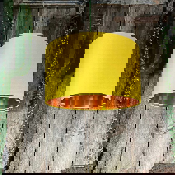 Love Frankie banana cotton lampshade copper lining