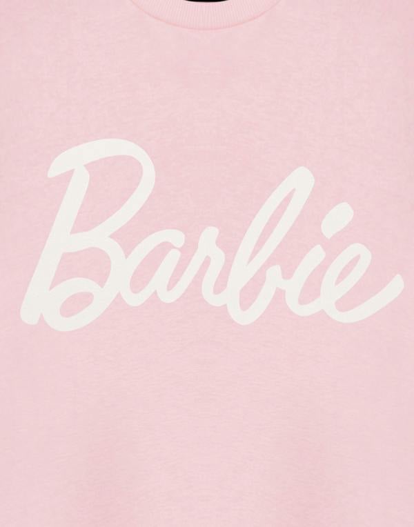 Barbie Womens Pink White Logo Short Sleeved T-Shirt