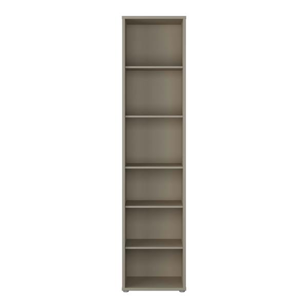 Furniture To Go Alice Springs Tall Narrow Bookcase with 5 Shelves in Taupe
