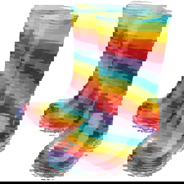 Cotswold PVC Jnr PVC Girls Rainbow Wellington Boots