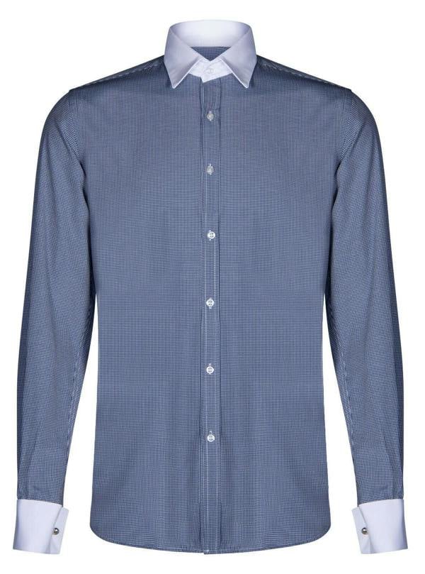 TruClothing Mens Club Collar Navy Blue Shirt 1920s Peaky Blinders With Bar Poplin Pin Smart