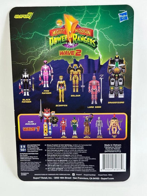 Re Action Figure Super 7 Pink Ranger Mighty Morphin Power Rangers 3.75 Inch Re Action Super7