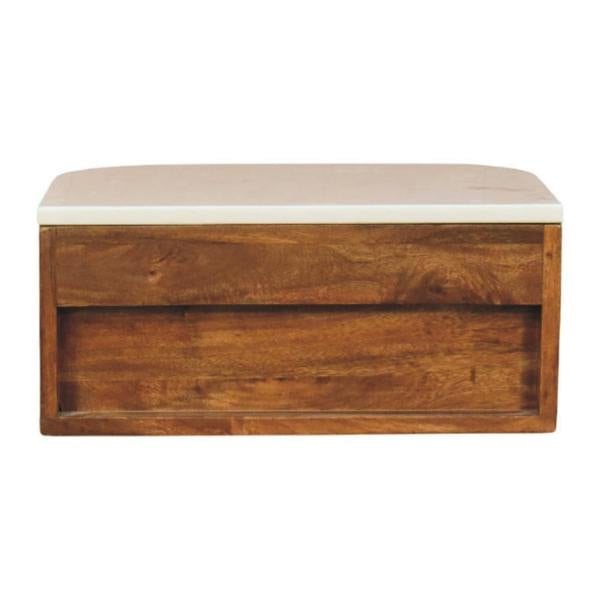 Artisan Furniture Solid Wood Beaumont Wall-Mounted Bedside, 1 Drawer , Brown