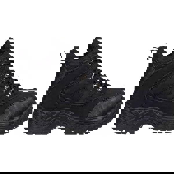 Amblers Safety Amblers FS151 Mens Vegan Friendly SBP Toe/Midsole Safety Boots, black leather and synthetic safety boots with padded ankle support and rugged sole.