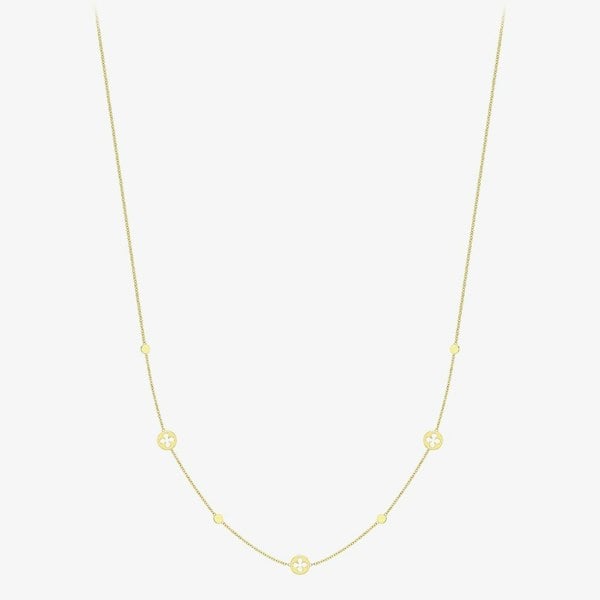 T. H. Baker 9ct Yellow Gold Multi Circle Flower Necklace 111125147616