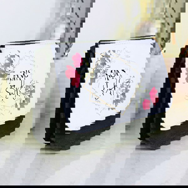 Personalised Memento Company Personalised Pink Floral Make Up Bag