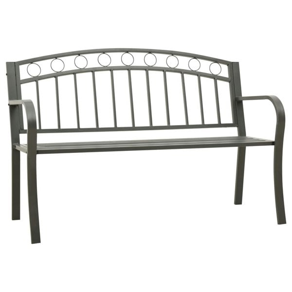 Berkfield Garden Bench Grey 120 cm Steel