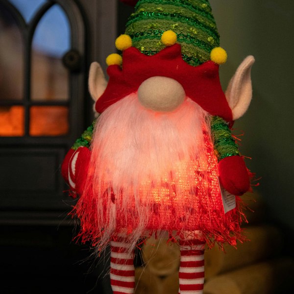 Samuel Alexander 46cm Battery Operated Light up Standing Christmas Elf Gonk with Warm White LEDs