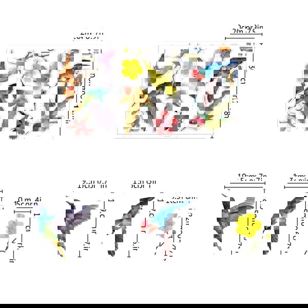 WALPLUS (WSW3003 x 2 PACKs) - Big Hummingbirds Window Clings