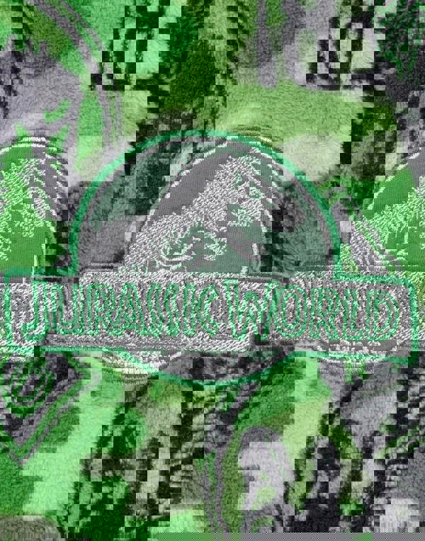 Jurassic World Boys Green Camo Logo Print Bathrobe