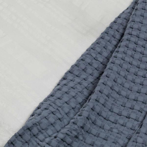 Soak&Sleep Dusky Blue Waffle Bedspread