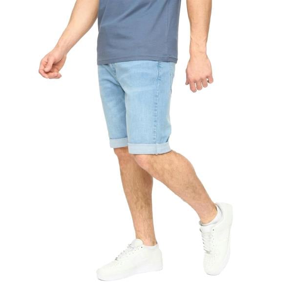 Crosshatch Mens Youlgreeve Denim Belted Shorts - Light Wash - 