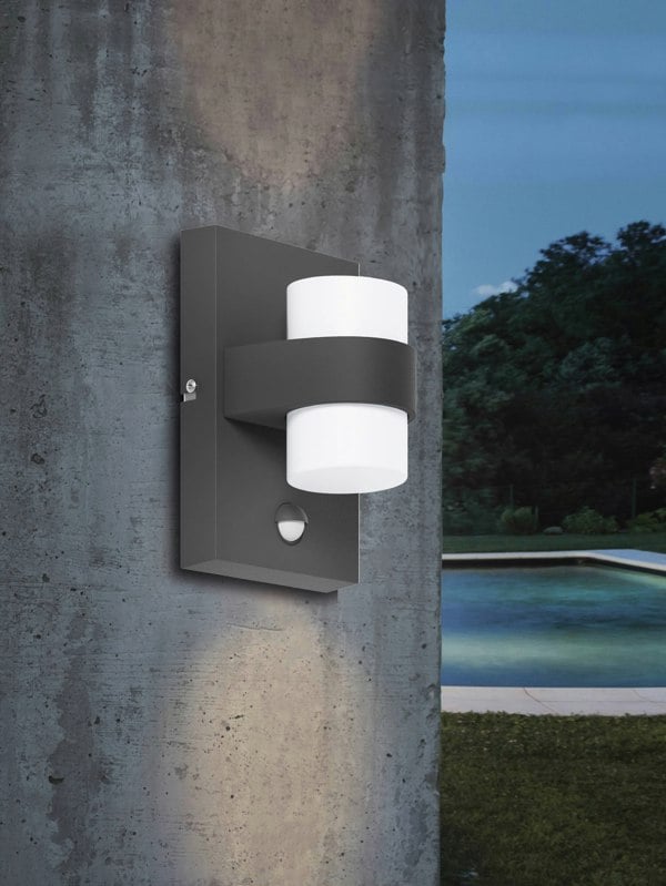 EGLO Atollari 2-Light Modern Exterior Wall Light With Sensor